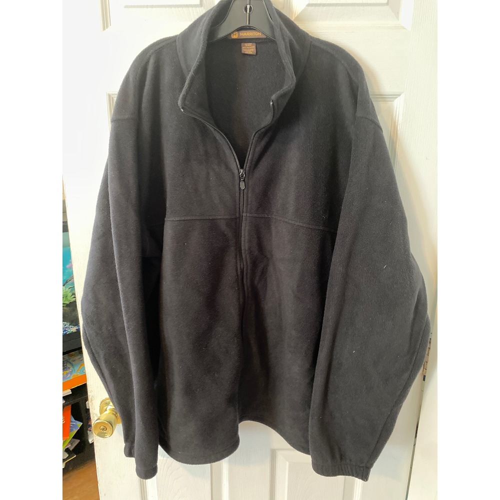 Harriton Mens Full Zip Fleece Jacket Black 2XL M990 Outerwear Layer